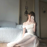SheepKiss Swan Lake Maxi Tulle Silk Skirt