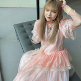 [August Unicorn] Strawberry shortcake lace midi dress