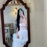 Get trendy with Rosy Romance Princess Gown MIDI Dress - Dress available at Peiliee Shop. Grab yours for $108 today!