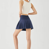 Get trendy with [Rexing x Peiliee Sport] Tennis Girl Seamless High-Waisted Pleated Skirt with Built-in Shorts -  available at Peiliee Shop. Grab yours for $36 today!
