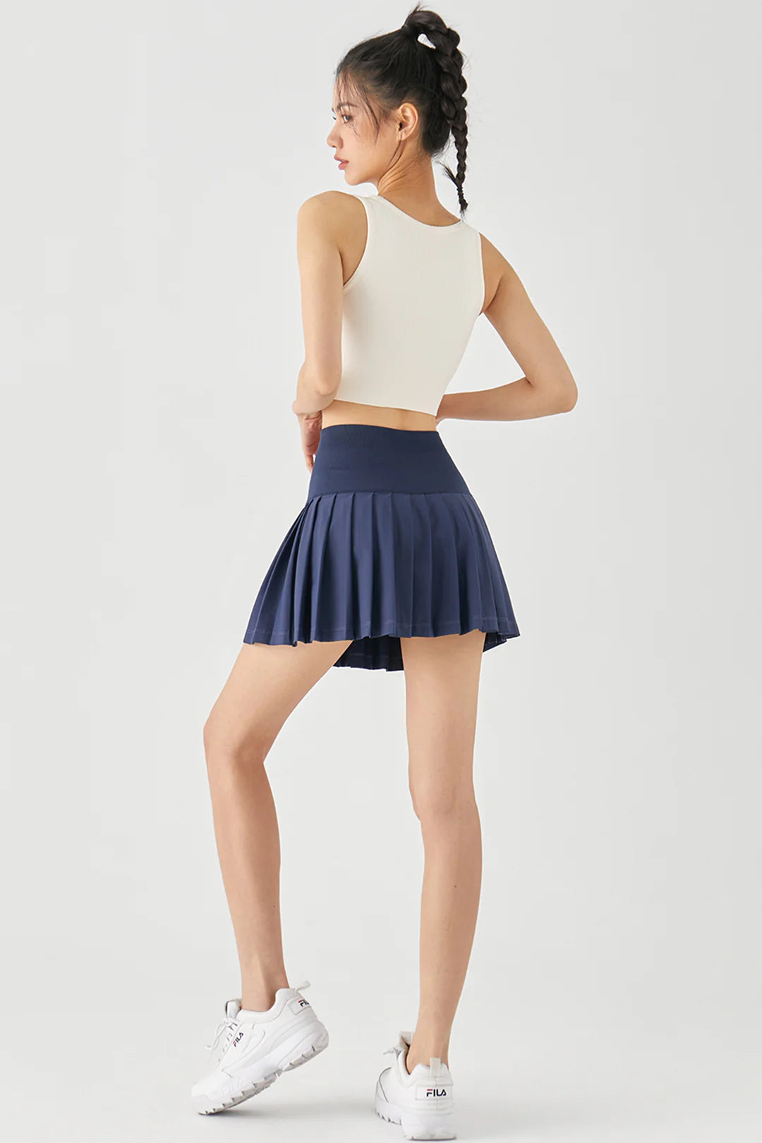 Get trendy with [Rexing x Peiliee Sport] Tennis Girl Seamless High-Waisted Pleated Skirt with Built-in Shorts -  available at Peiliee Shop. Grab yours for $36 today!