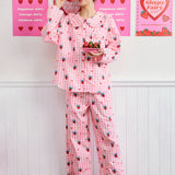 Sleepy Fairy Strawberry Cotton Pajamas Set