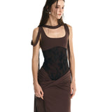 34ounce Desert Rose Starchy Fitted Bodycon Midi Dress