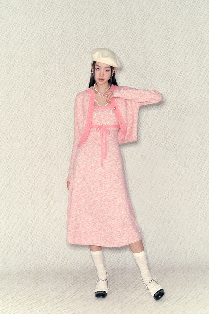 Get trendy with [Underpass]Pink Angel Knit Dress Set -  available at Peiliee Shop. Grab yours for $48.50 today!