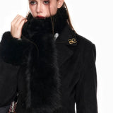 34Ounce Heiress Charm Wool Coat with Faux Fur Scarf