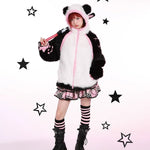 Get trendy with Evil Tooth Kawaii Panda Look Faux Fur Hoodie Coat -  available at Peiliee Shop. Grab yours for $78 today!