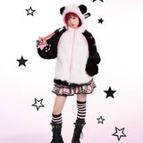 Get trendy with Evil Tooth Kawaii Panda Look Faux Fur Hoodie Coat Christmas -  available at Peiliee Shop. Grab yours for $78 today!
