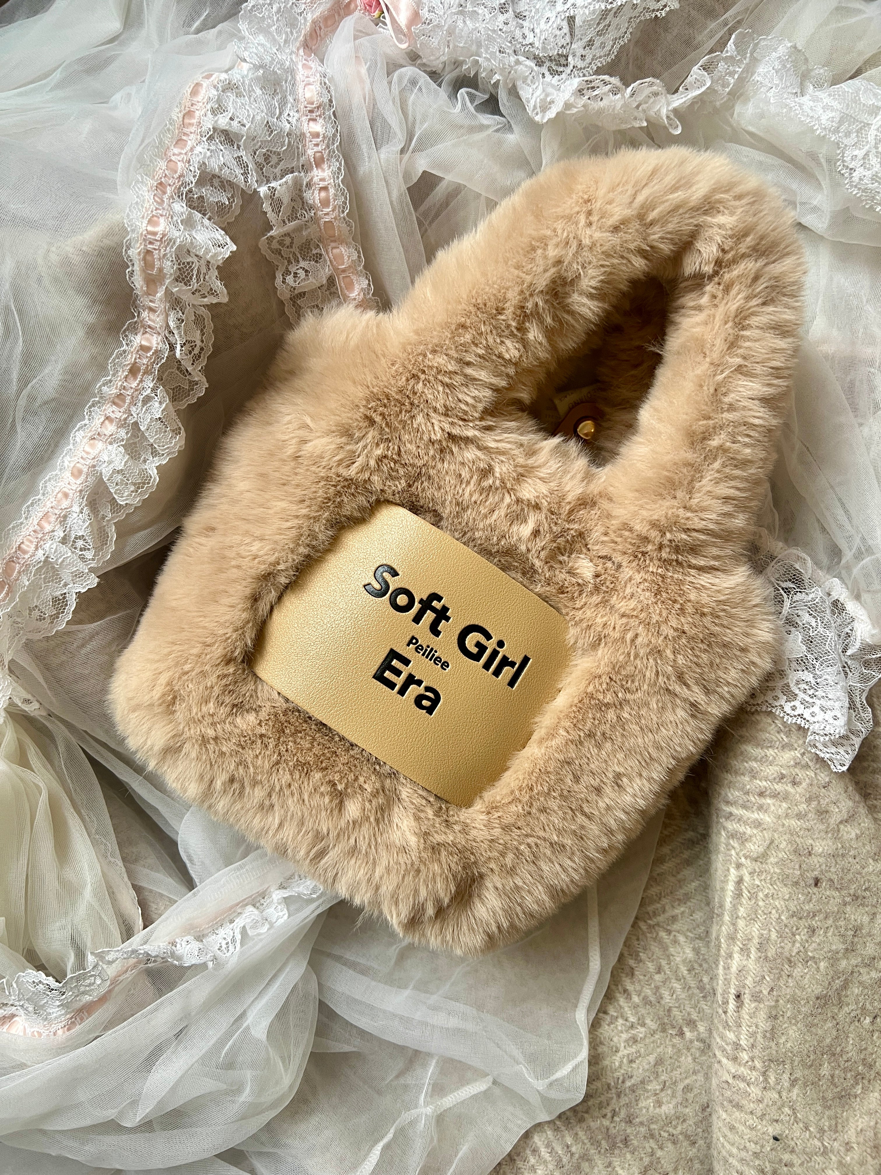 Get trendy with Soft Girl Era Faux Fur Mini Hand Bag -  available at Peiliee Shop. Grab yours for $15 today!