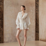 Fa Sogno Moonlit Lace Shirt Dress And Corset Set