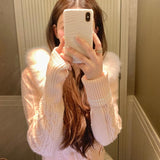 [Mummy Cat] Christmas Time Vintage Faux Fur Knit Hoodie