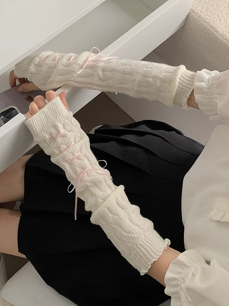 Get trendy with Ballerina Ribbon Gloves Arm Warmer - Gloves available at Peiliee Shop. Grab yours for $8 today!