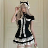KittenClaw Vintage Lace Cross 100% Cotton Top