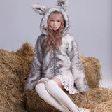 Rose Island Nordic Lucky Deer Faux Fur Antlers Coat