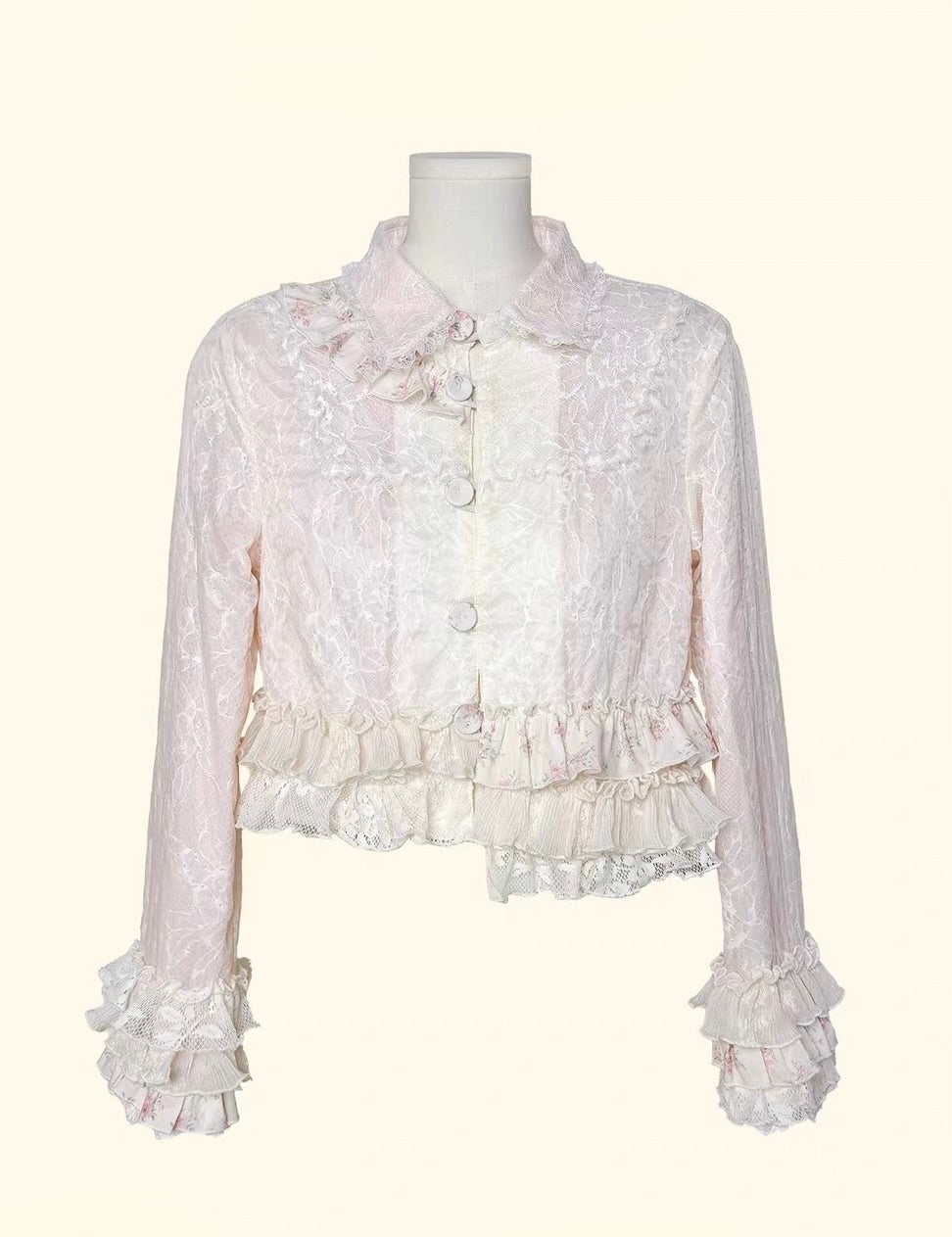 Rose Island Rose Letter Autumn Mist Lace Cardigan