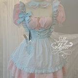 Silly Solkatt Alice’s Little Secret Blue Gingham Apron Set