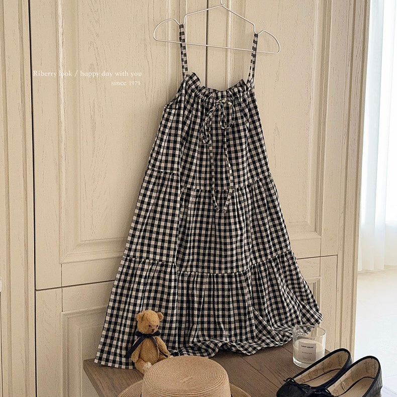 Get trendy with Night Night Gingham Cotton Dress -  available at Peiliee Shop. Grab yours for $19.90 today!