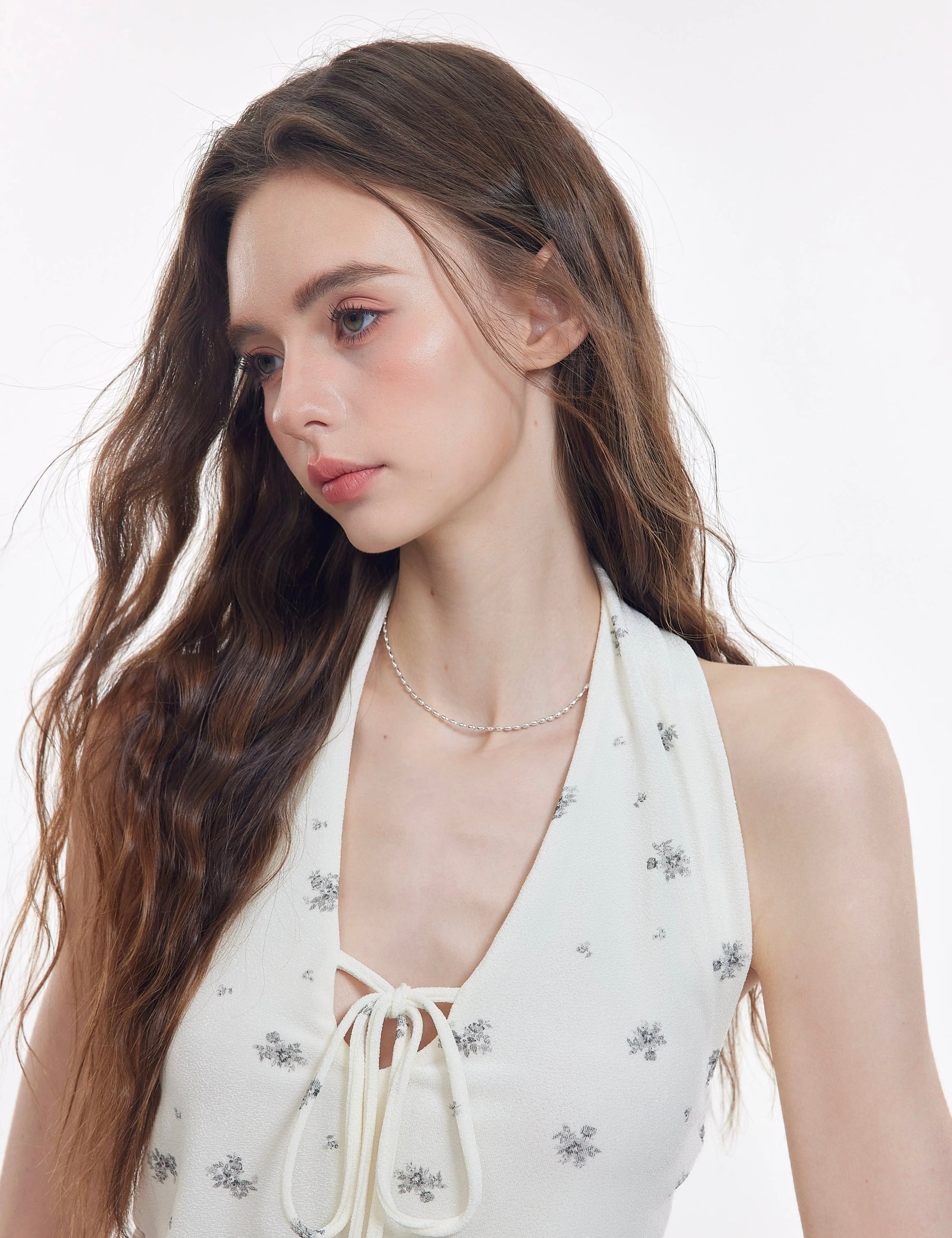 Reabobo Fleur d’Été Halter Top Midi Shirt Set