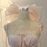 Pink Mist Melody Big Ribbon Hairpin