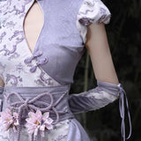 Get trendy with [Blood Supply] Dragon Wisteria Qipao Romper Jumpsuit - Romper available at Peiliee Shop. Grab yours for $35 today!