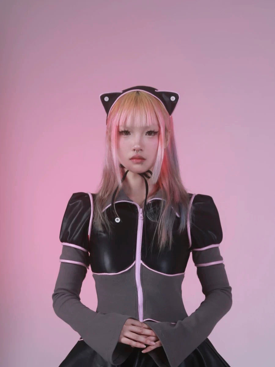 Get trendy with [Evil tooth]Mechanical Cat Ears Leather Headband - Headband available at Peiliee Shop. Grab yours for $27 today!