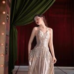 Get trendy with [UNOSA] Champagne Rose Evening Gown -  available at Peiliee Shop. Grab yours for $75 today!