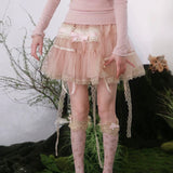 Rose Island 25ss Floral Mist Island Luli Core Mini Skirt