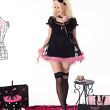 Evil Tooth Paris Dream Rhinestone Mesh Babydoll Mini Dress
