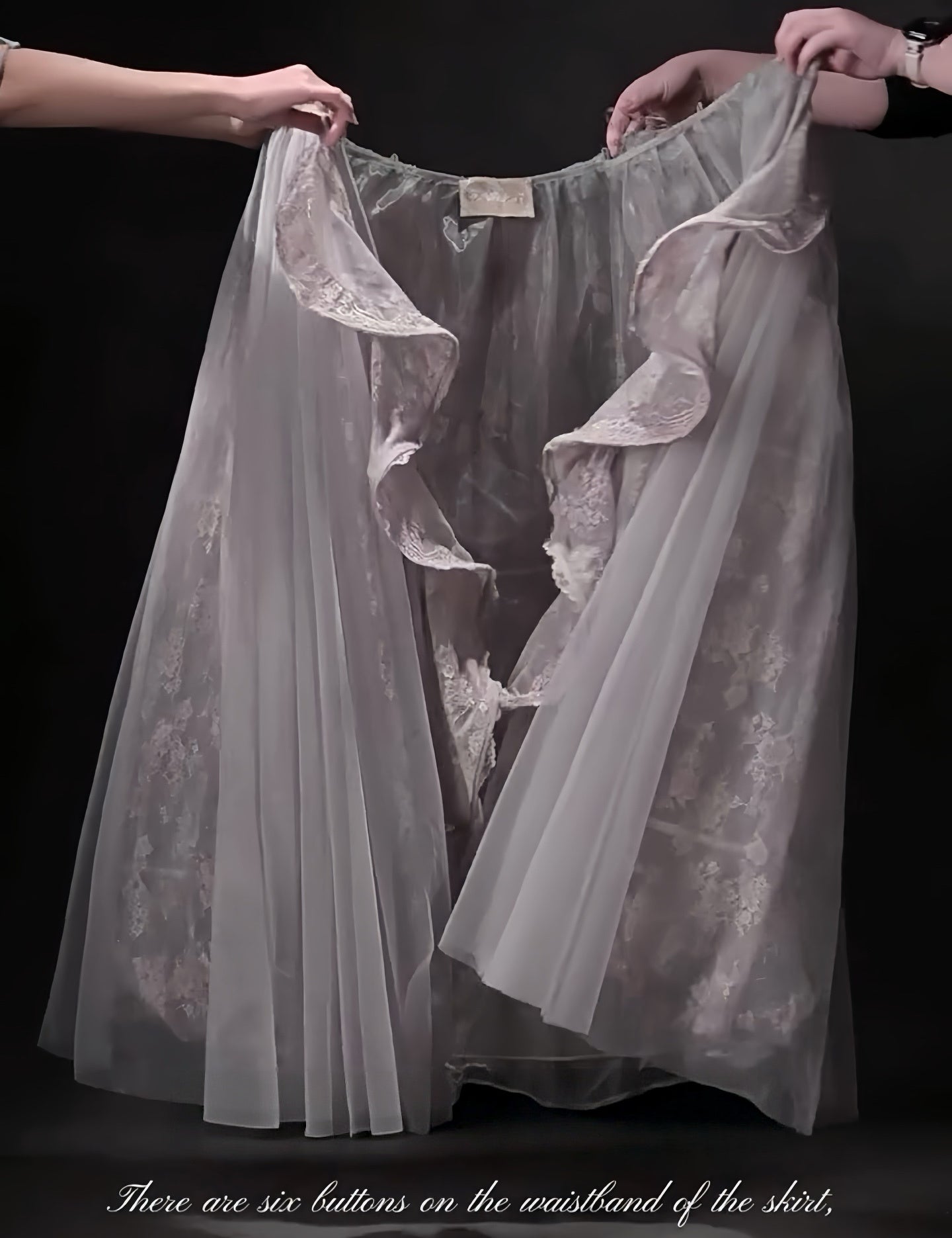 Blood Supply Open-front Lace Mesh Hem For Moonlight Spirit Underbreast Corset and Floral Elf Corset