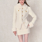 Get trendy with [Underpass]Heiress' Choice White Jacket and Skirt Set -  available at Peiliee Shop. Grab yours for $40 today!