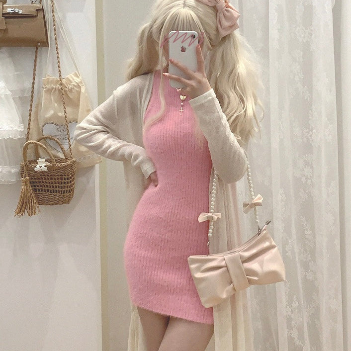 Get trendy with Barbie Love Faux Fur Bodycon Mini Dress -  available at Peiliee Shop. Grab yours for $18 today!