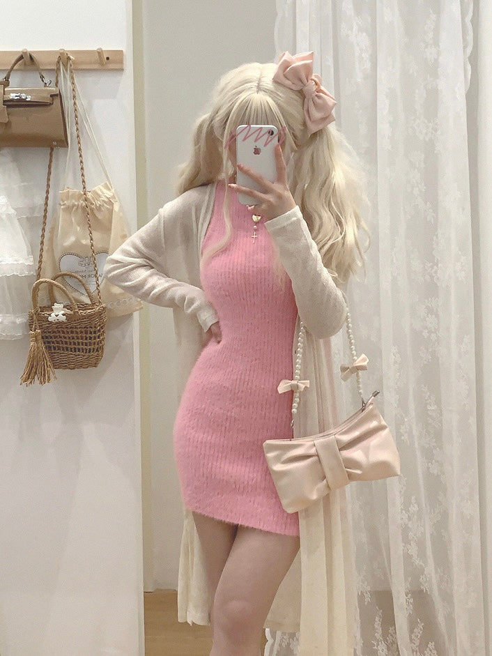 Get trendy with Barbie Love Faux Fur Bodycon Mini Dress -  available at Peiliee Shop. Grab yours for $18 today!