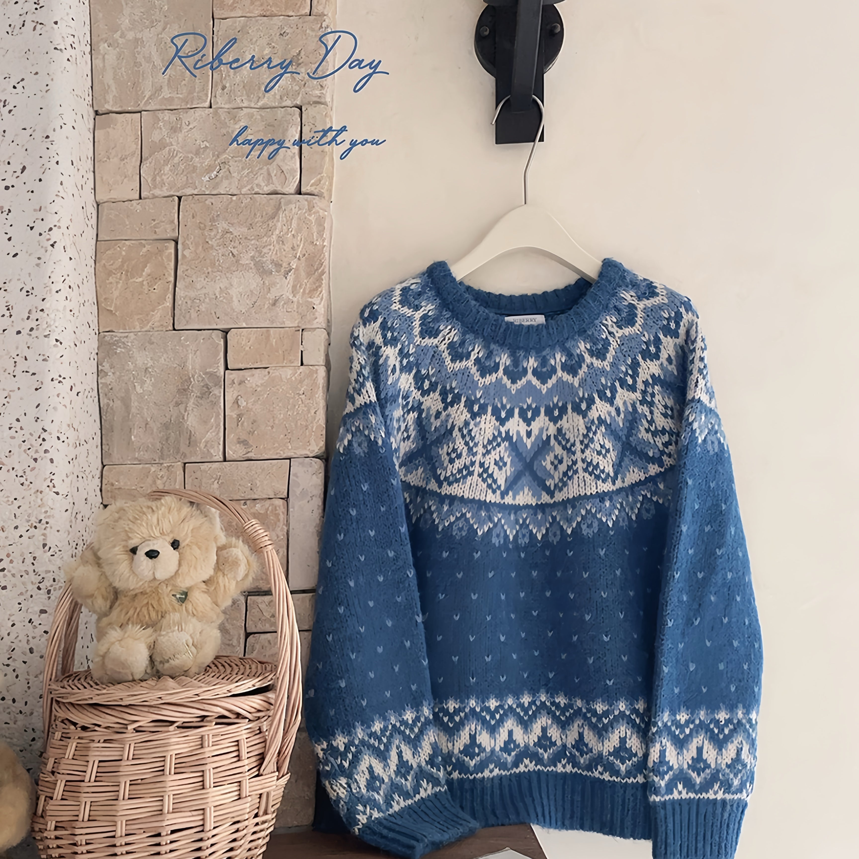 Get trendy with Vintage Fairy fair isle sweater wool blended - Sweater available at Peiliee Shop. Grab yours for $25.50 today!