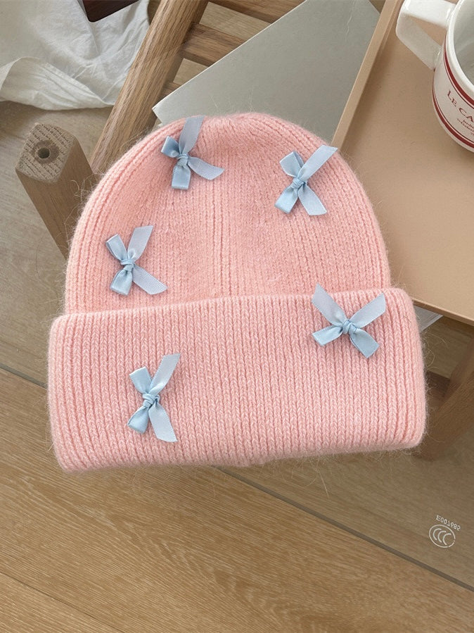 Ribbon love wool blended beanie knitting hat - Premium  from Basic - Just $9.90! Shop now at Peiliee Shop