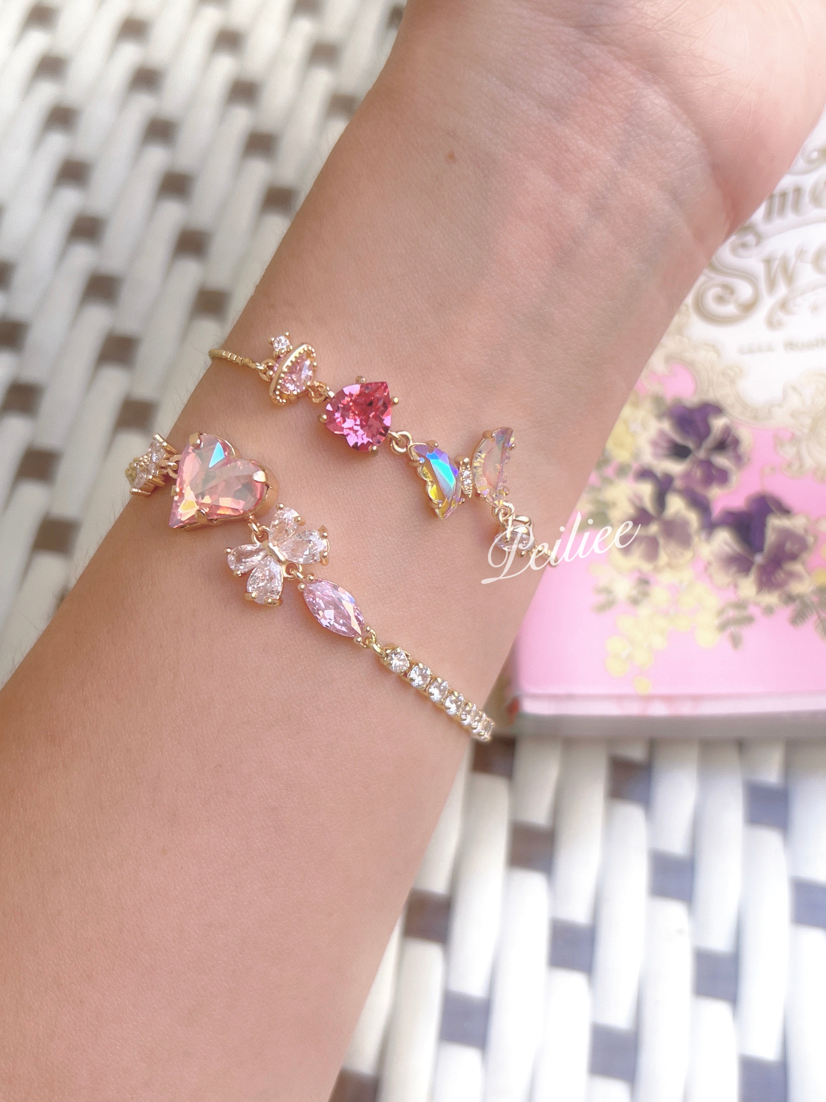 Get trendy with [Handmade] So peachy crystal heart bracelet -  available at Peiliee Shop. Grab yours for $19.90 today!