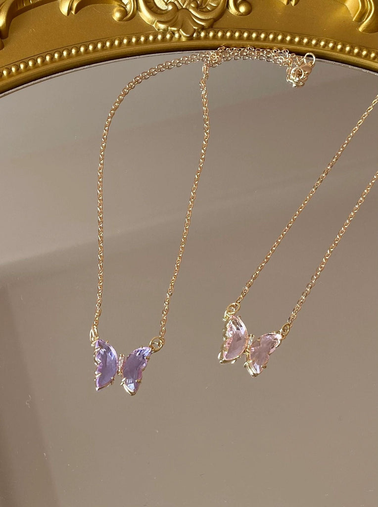 [Basic] Crystal Dream Butterfly necklace - Premium  from Peiliee Shop - Just $6! Shop now at Peiliee Shop