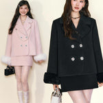 Get trendy with [UNDERPASS] My Darling Heiress Autumn Faux Fur Wool Blended Blazer Set Coat -  available at Peiliee Shop. Grab yours for $48 today!