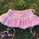 Get trendy with [Customized Handmade] Lil Pink Cake Monster Knitting Top and Skirt set -  available at Peiliee Shop. Grab yours for $59 today!