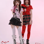 Get trendy with [Evil tooth] Punk Girl Crop Top Shirt - Shirts & Tops available at Peiliee Shop. Grab yours for $32 today!