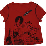 Get trendy with [Evil tooth] Punk Girl Crop Top Shirt - Shirts & Tops available at Peiliee Shop. Grab yours for $32 today!