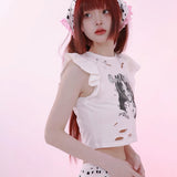 Get trendy with [Evil tooth] My bad girl crop top shirt - Shirts & Tops available at Peiliee Shop. Grab yours for $34 today!