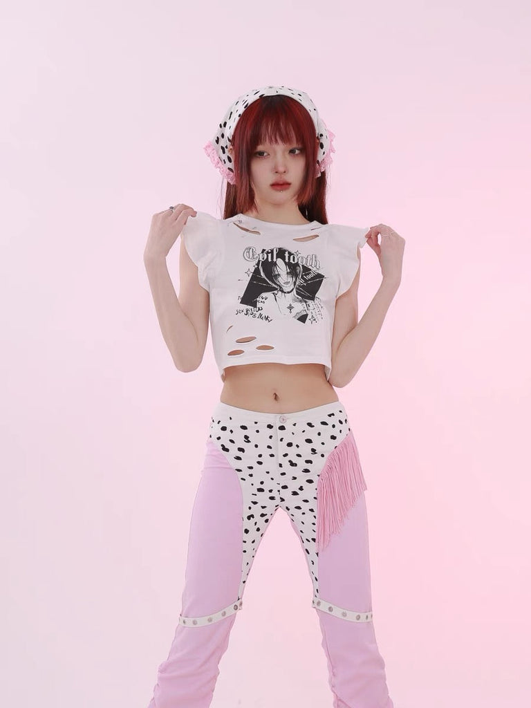 [Evil tooth] My bad girl crop top shirt - Premium Shirts & Tops from Evil Tooth - Just $32! Shop now at Peiliee Shop