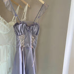 Get trendy with Lavender Dream Satin Lingerie Mini Dress -  available at Peiliee Shop. Grab yours for $17.80 today!