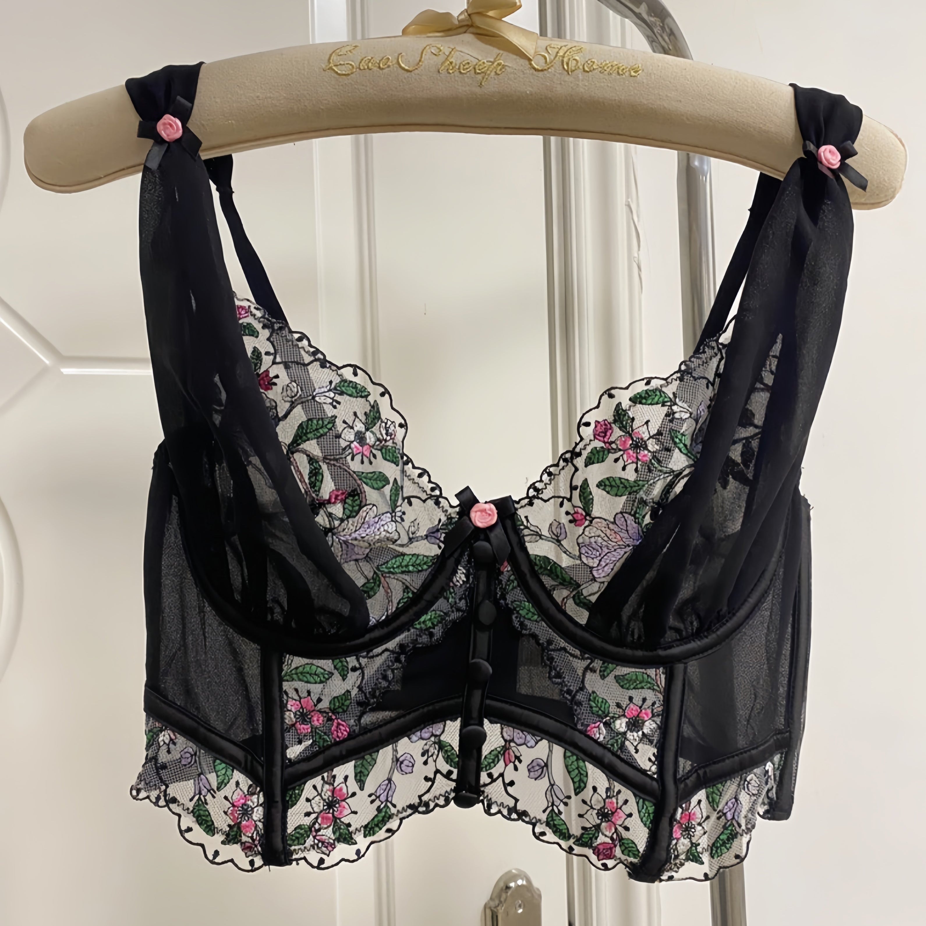 Get trendy with Flower Dreams Lace Bra Set Brallette -  available at Peiliee Shop. Grab yours for $22.86 today!