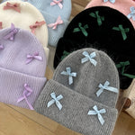 Get trendy with Ribbon love wool blended beanie knitting hat -  available at Peiliee Shop. Grab yours for $9.90 today!