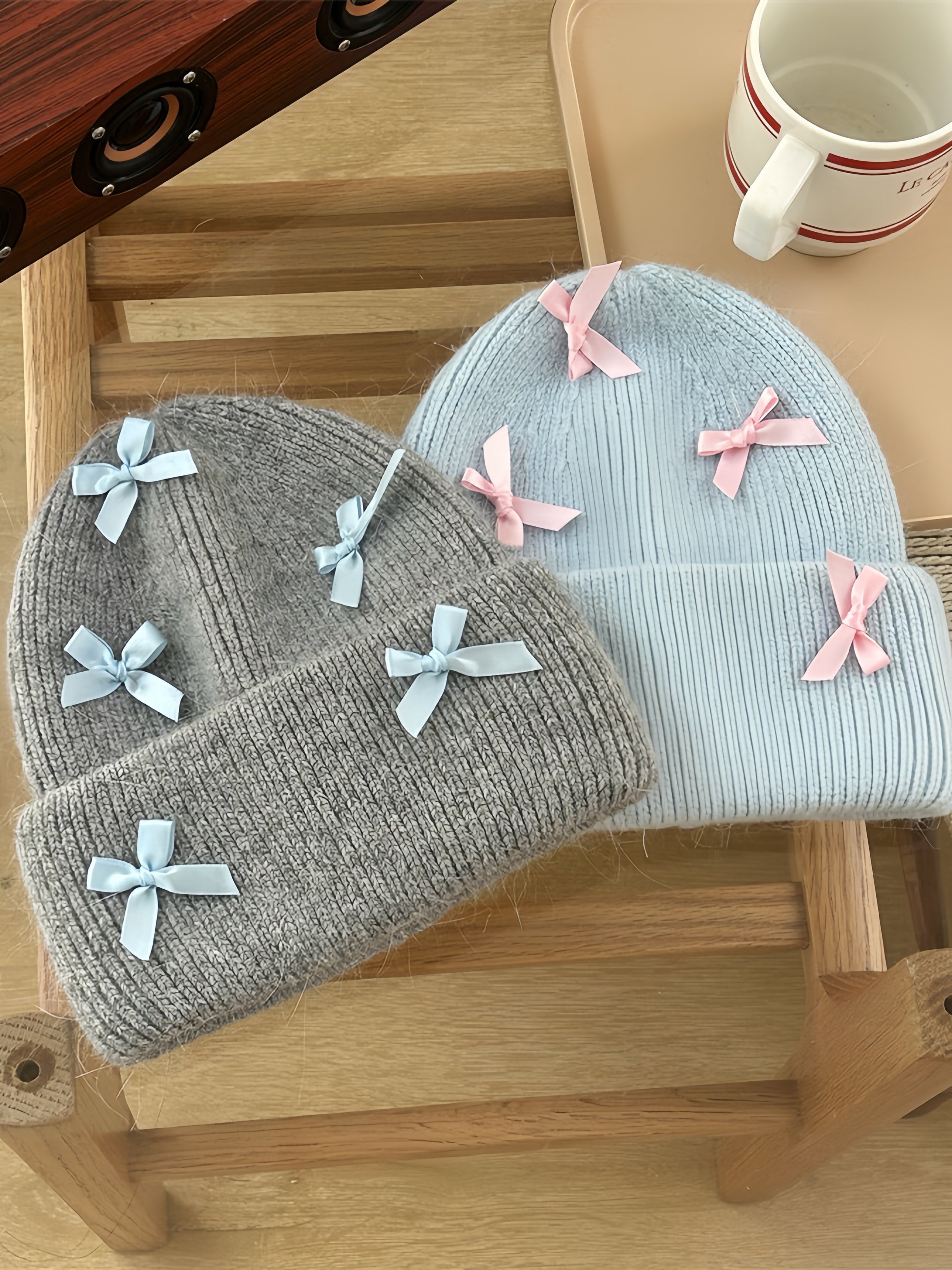 Get trendy with Ribbon love wool blended beanie knitting hat -  available at Peiliee Shop. Grab yours for $9.90 today!