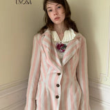 UNOSA Cloudy Palace 70% Cotton 30% Linen Suit Cardigan Blazer Coat