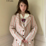 UNOSA Cloudy Palace 70% Cotton 30% Linen Suit Cardigan Blazer Coat