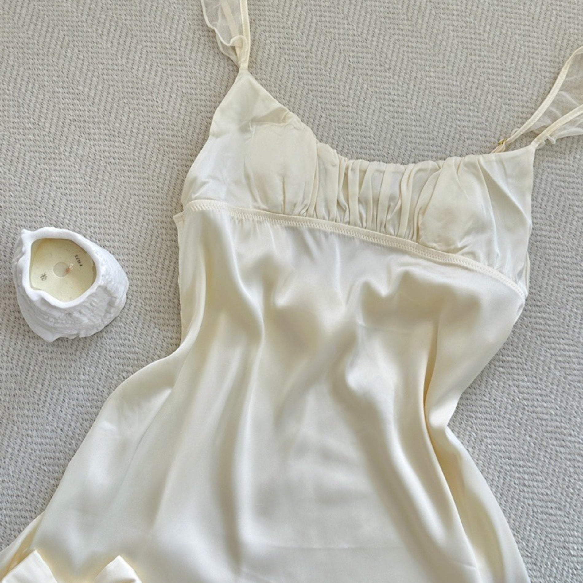 Get trendy with Dreamy Cream Soft  Lingerie Dress -  available at Peiliee Shop. Grab yours for $23 today!