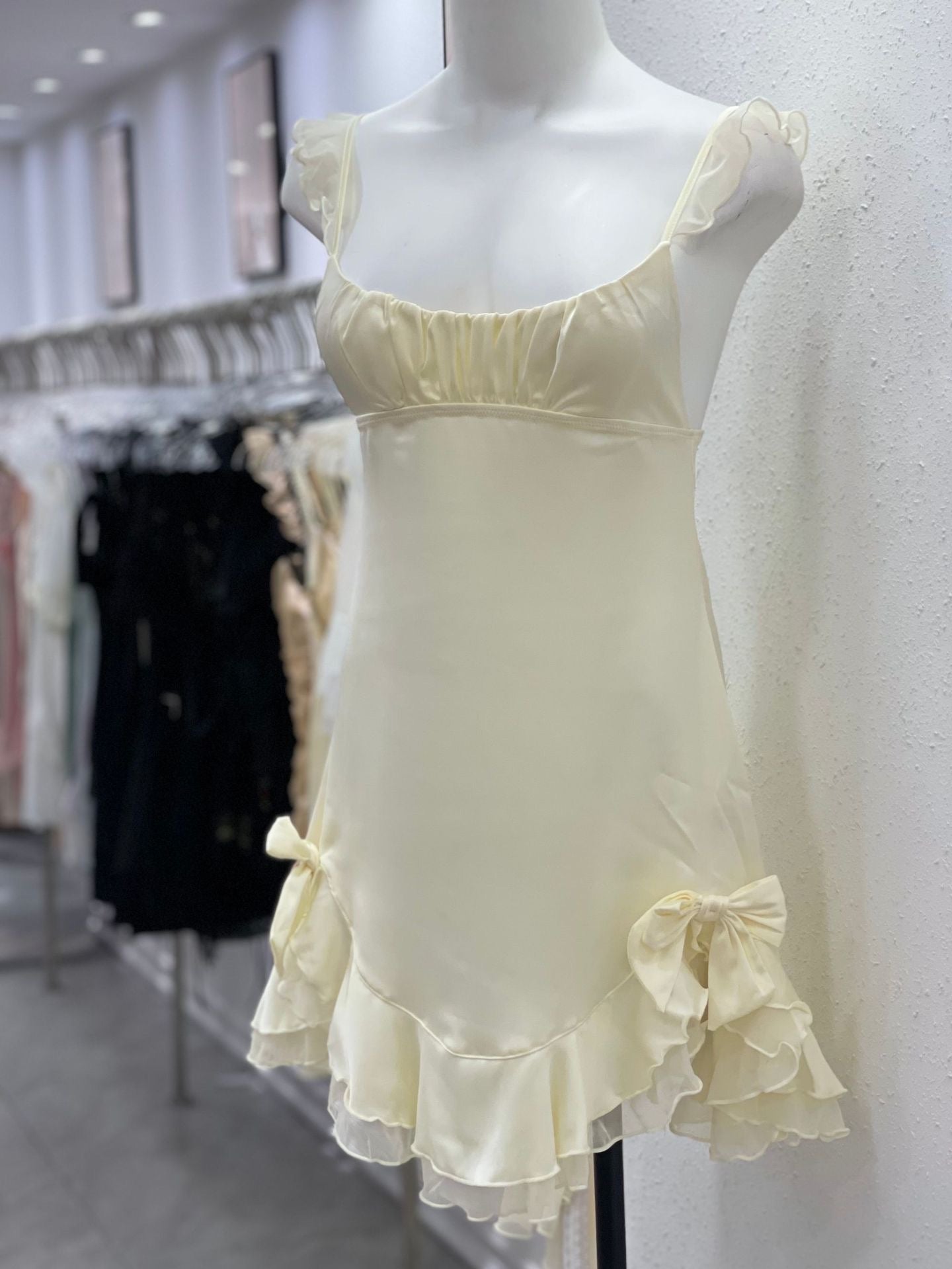 Get trendy with Dreamy Cream Soft  Lingerie Dress -  available at Peiliee Shop. Grab yours for $23 today!