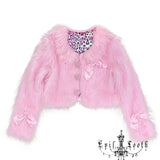 Evil Tooth Pearly Rose Pink Faux Fur Jacket